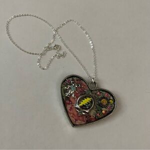 HUGE Grateful Dead Steal Your Face Dancing Bear Terrapin Pendant Necklace oOaK